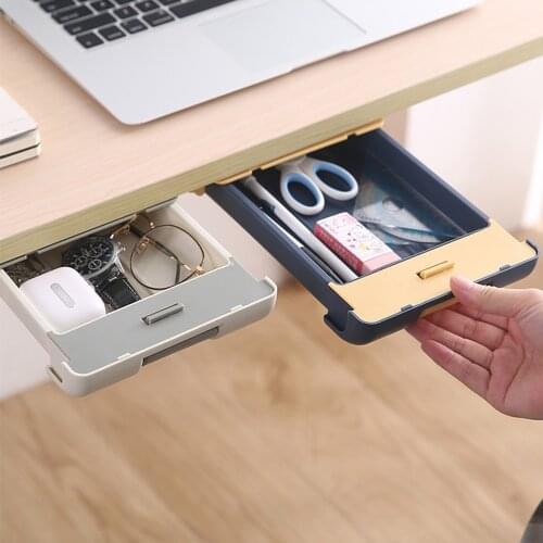 Drawer Type Storage Box Desk Bottom Hanging Hidden Pen Case Desk Organizer Organizer For Cosmetics Kitchen Drawer Organizer