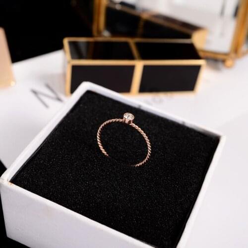 YUN RUO 316 L Titanium Steel Jewelry Pave Mosaic Zircon Winding Ring Weeding Anniversary Rose Gold Fashion Woman Gift Never Fade