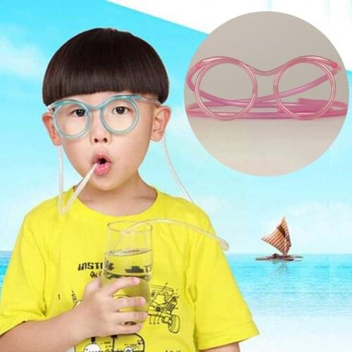 Funny Soft Glasses Straw Unique Flexible Drinking Tube Party Crazy Straws Kids Accessories S4R4