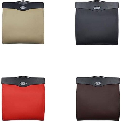 Auto Car Seat Back Hanging LED Trash Can Organizer Garbage Holder Storage Bag Faux leather material, beautiful and practical