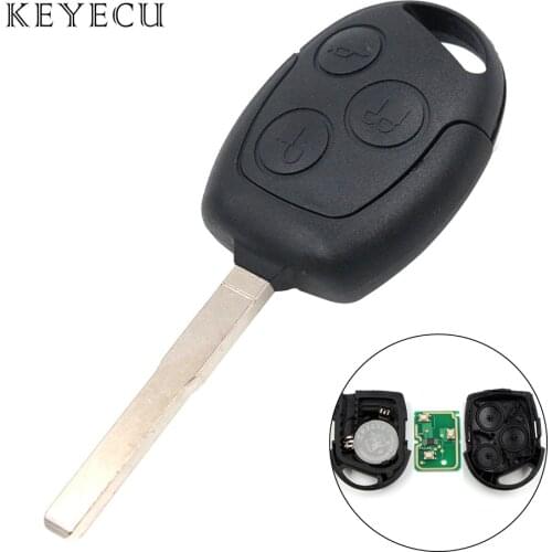 Keyecu Replacement 3 Buttons Remote Key Fob 433MHz 4D60 / 4D63 for Ford Mondeo Focus 2005 2006 2007 +Uncut HU101 Blade