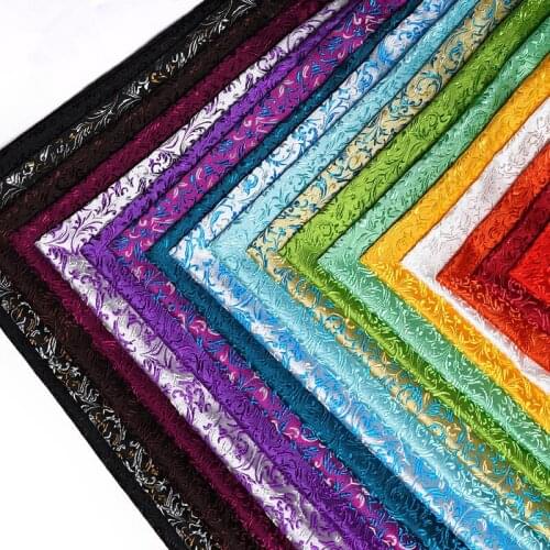CF443 100*75cm 16colors Leaves Jacquard Brocade Fabric Chinese Festival Wedding Dress Qipao Cheongsam Cushion Cover DIY Material