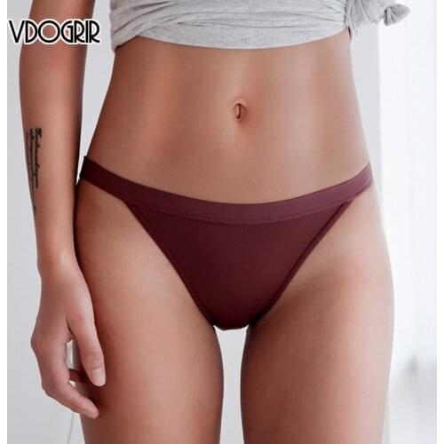 2020 Womens Cotton Panties Underwear Seamless Sexy Solid Briefs Low Waist Belt Woman Panty Comfort Homewear Lady Lingerie