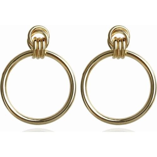 2019 New Fashion jewelry High quality Gold Color Crystal Zircon Earrings big statement Silver Color earring for women