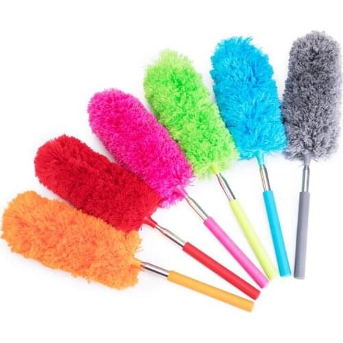 Extendable Telescoping Microfiber Duster Bendable Washable Household Cleaning Dusting Brush for Home Office Car Blue Pink 1Pcs