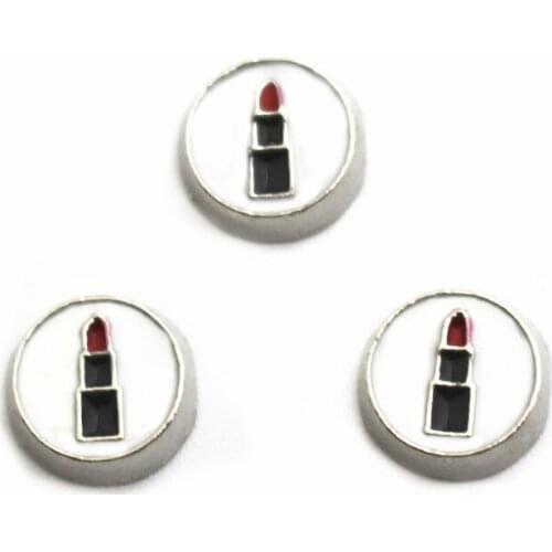 10pcs/lot Charms lipstick Floating Charms for Floating Memory pendant charms Lockets DIY Jewelry