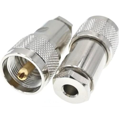 10pcs UHF Male Plug PL259 Clamp RF Connector For RG58 LMR195 RG400 RG142 Cable