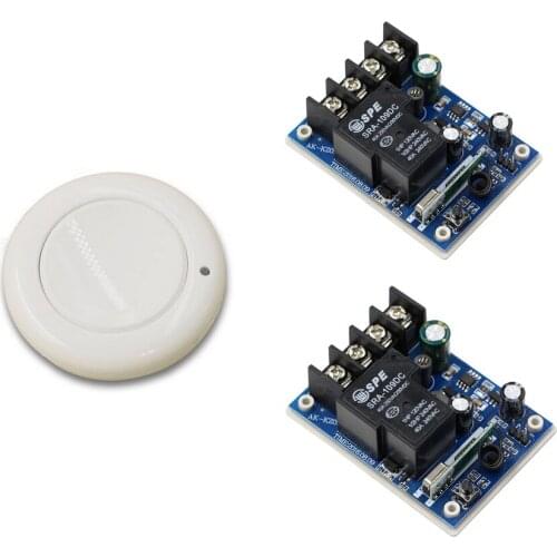 DC 12V-48V 1CH Wireless Relay Remote Control Switch Radio Power Light Switch Remote ON/OFF 2 X Receiver + Wireless Transmitter