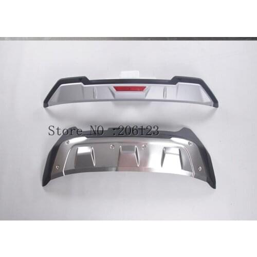 2016-2019 2020 For Toyota Fortuner Front + Rear Bumper Diffuser Bumpers Lip Protector Guard skid plate ABS 2PCS