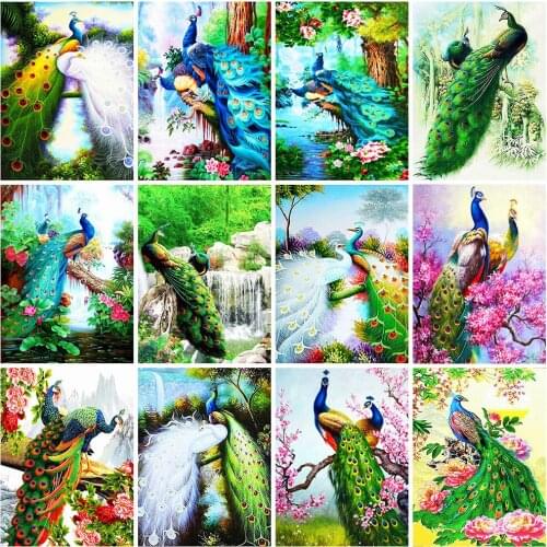5D DIY Square/Round Diamond Painting Peacock Animals Diamond Embroidery Cross Stitch Kit Rhinestone Pictures Home Decor Gift