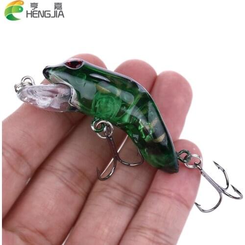 HENGJIA 2019 60pc 5.5cm 8.9g Hard Frog Lure Floating Minnow Artifical Baits Wobblers Fishing Lure Crankbait Carp Fishing Tackle