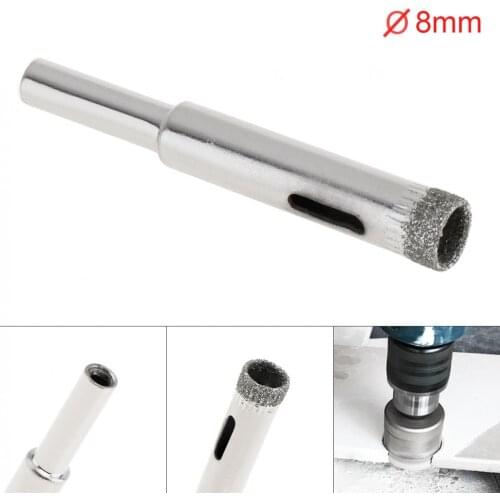 8mm Hole Cutter Diamond Coated Core Hole Saw Drill Bit Set Tools Glass Drill Hole Opener for Tiles Glass Ceramic