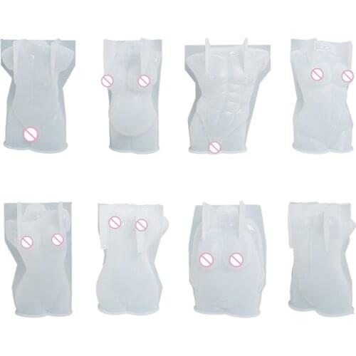 A0NF 3D Body Shape Candle Epoxy Resin Mold Female Male Body Model Ornaments Silicone Mould DIY Crafts Jewelry Decoration Mold