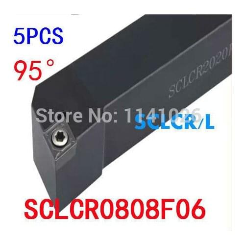 Free Shipping 5PCS SCLCR0808F06 8*8mm Metal Lathe Cutting Tools Lathe Machine CNC External Turning Tool Holder S-Type SCLCR/L