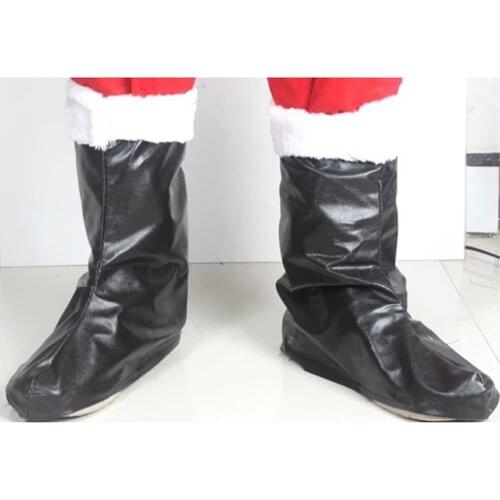 Santa Claus Costume Boots Christmas Holiday Props Boots Party Supply Bla