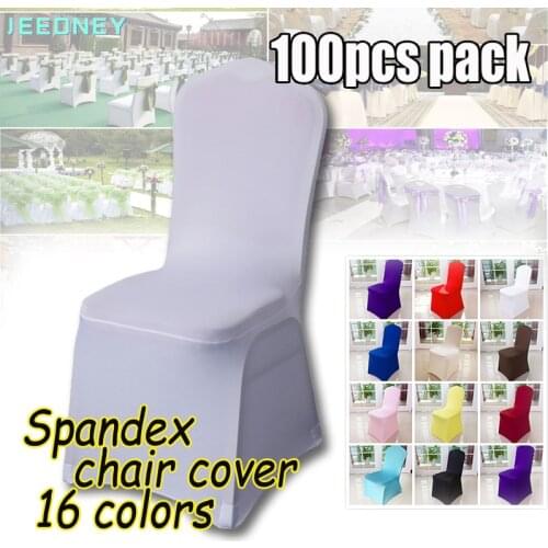 100 Pcs Pack Chair Covers Spandex for Wedding Banquet Anniversary Party Event Decor Elastic Stretch with Long Back White