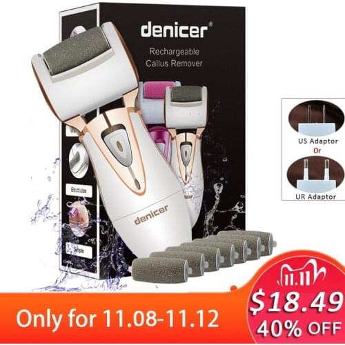 Electric Grinder Exfoliator Foot Callus Skin Remover Sholl File Pedicure File Callous Remover for Foot +Gift 8 Roller Heads