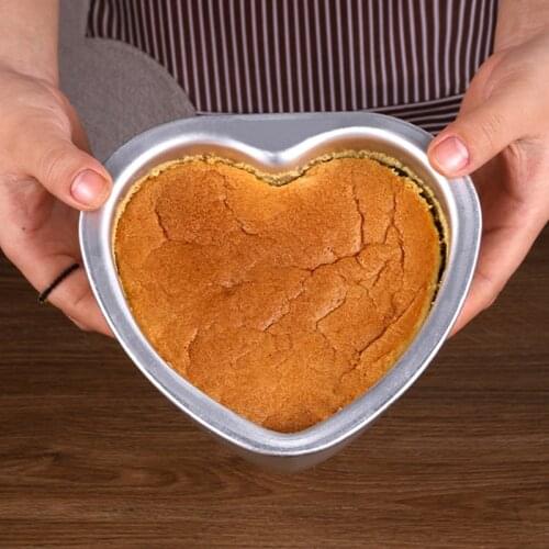 3/5/6/8/10 Inch Nonstick Cake Mold Pan Aluminum Alloy Heart Shaped Mousse Baking Mold Home DIY Cake Tools