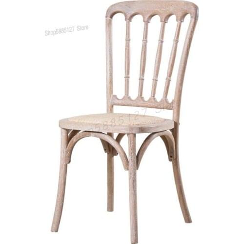 American Country Retro Chair Back Chair American Chair Dining Chair Solid Wood Simple Home Nordic Restaurant Bamboo Chair