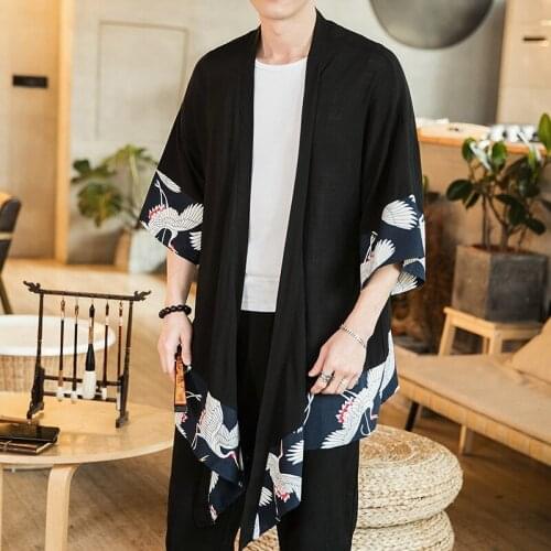 Japanese kimono cardigan men haori yukata male samurai clothing blouse kimono jacket mens kimono shirt yukata haori AZ2011