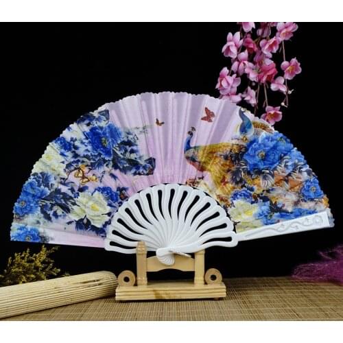 Chinese Style 7-inch Phoenix Peacock Folding Fan Fashion Painted Art Hand-held Fan Performance Dance Fan Summer Cool Artifact