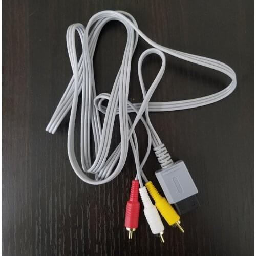 1.8M Audio Video AV Stereo 3 RCA Composite Cable for Nintendo Wii Game Console Cable Av for Wii Wholesales 100pcs/lot