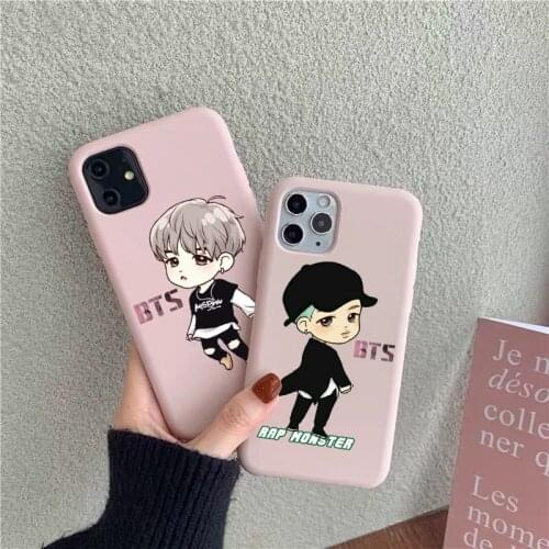 Cute cartoon Kpop exo Candy pink TPU soft Phone Case iPhone SE2020 6S 7 8 Plus X XS Max 11Pro Max back cover for iphone XR shell