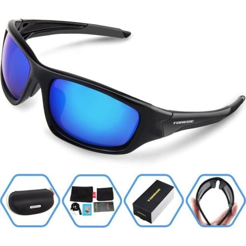 TOREGE Mens Fashion Polarized Sunglasses For Driving Glasses TR90 Unbreakable Frame Eyewear Unisex 100% UV400 Glasses