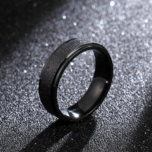 MOREDEAR 6mm Black Color Titanium Steel Ring For Men and Women