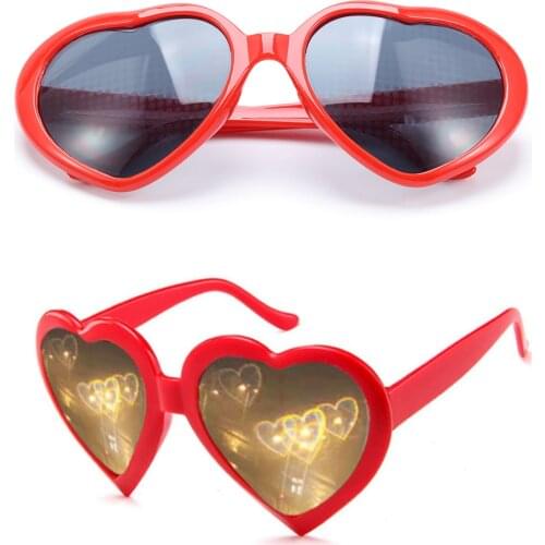 Fashion Unisex Heart Shaped Love Effects Glasses Watch The Lights Change Heart Diffraction Glasses At Night Love Lights Gifts