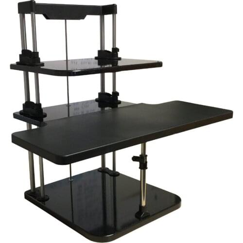 Sit/Stand Desk Riser Three Level Height Adjustable Lightweight Standing Laptop Desk Notebook/Monitor Holder Stand DLJ03