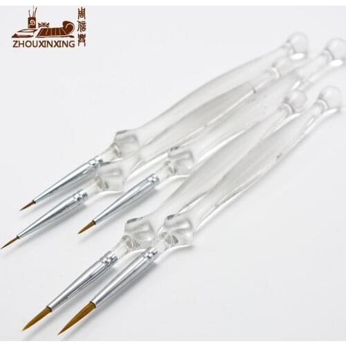 6pcs/set weasel hair Polygonal diamond, rhombus Organic pole Acrylic rod Hook line pen ceramics Lines brush Drawing supplies