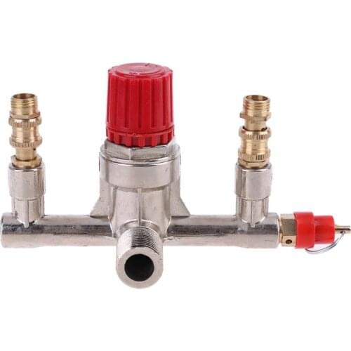Drop Ship&Wholesale Double Outlet Tube Alloy Air Compressor Switch Pressure Regulator Valve Fitting Dec. 20