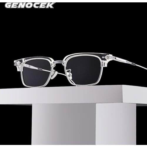 Luxury Brand Acetate Glasses Frame Men Women Transparent Myopia Prescription Optical Titanium Eyeglasses Frame GENTLE Eyewear