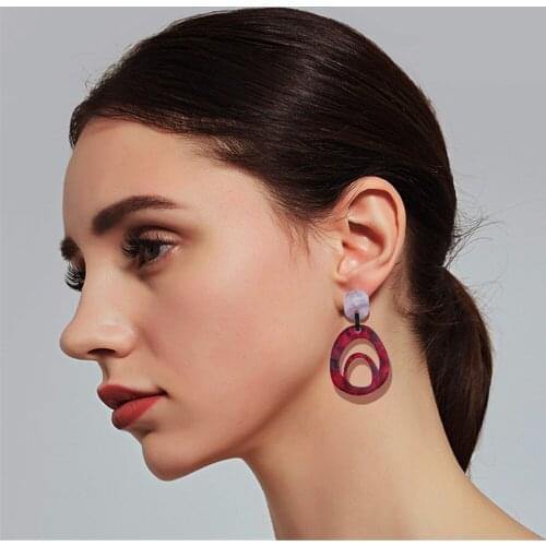 CRLEY New Fashion Multicolored Drop Dangle Earrings For Women Geometric Wedding Party Vintage Earring Female Bohemian Bijoux