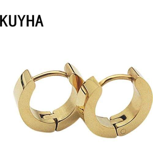 Simple Style Earring Ear Cuff Circle Earrings Fashion Temperament for Female/Male Round Gold Color Earring Clips