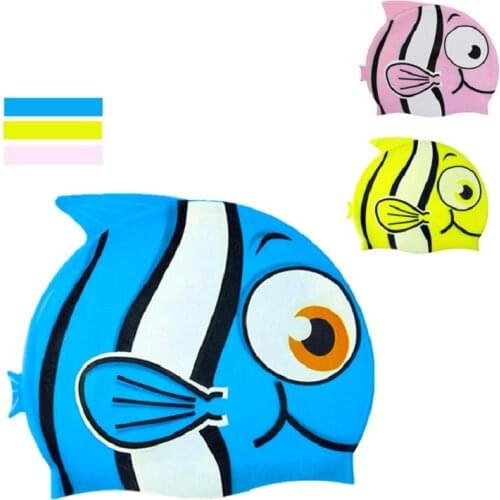 Waterproof Silicone swimming cap Children swim Unisex Silica Gel Swimming Children Silicone Swimming hat 2pcs