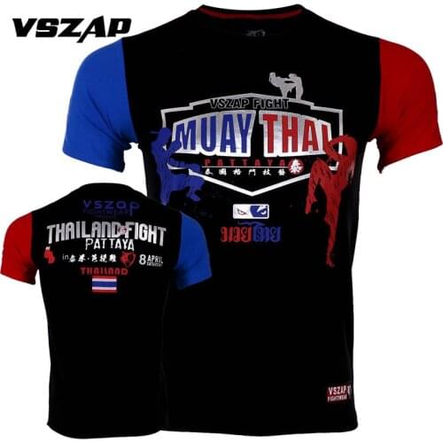 VSZAP Muay Thai Wulin T Shirts MMA Fitness Sweater Boxing Jerseys Muay Thai Jerseys MMA Jersey Arts Fitness T Shirt Men