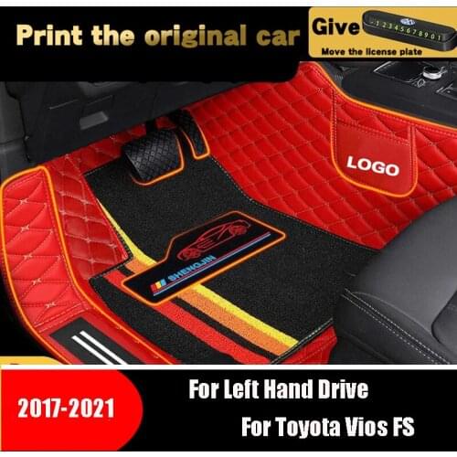 High Quality For For Toyota Vios FS 2021 2020 2019 2018 2017 Car Floor Mats Accessories Protector Cover Auto Custom Carpet