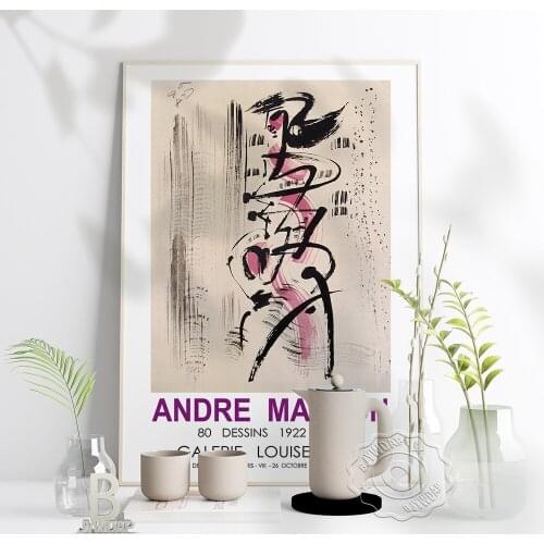 Andre Masson Exhibition Museum Art Poster, Galerie Louise Leiris Art Prints, Masson 1960 French Vintage Exhibition Home Decor