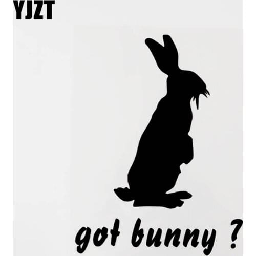 YJZT 13CM×17.2CM Funny Got Bunny? Vinyl Animal Car Window Sticker Decal Black/Silver 8C-0542