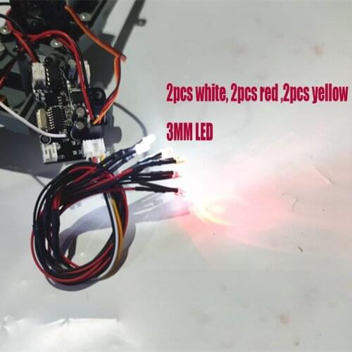 WPL D-12 D12 RC car spare parts upgrade modified light group lamp LED 3MM white red yellow