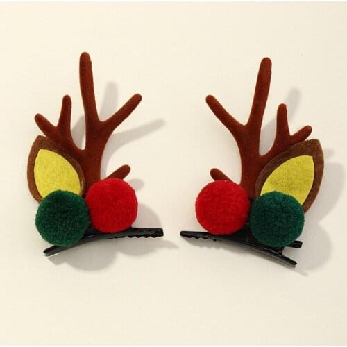 1 Pair Korean Cute Antler Headband Hairpin Women Girls Christmas Hair Accessories Hair Grips 2021 New Fashion Lovely Hair Clips
