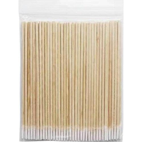 100/300pcs Disposable Cotton Swab Lint Free Micro Brushes Wood Cotton Buds Swabs Ear Clean Stick Eyelash Extension Glue Tool