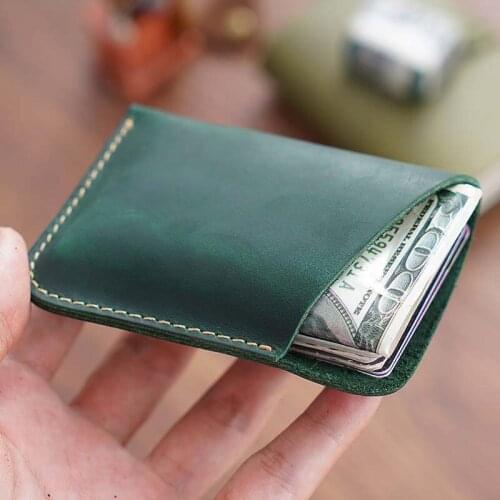 100% Genuine Leather Retro Business Credit ID Card Holder Crazy Horse Leather Travel Credit Wallet Men Purse Case