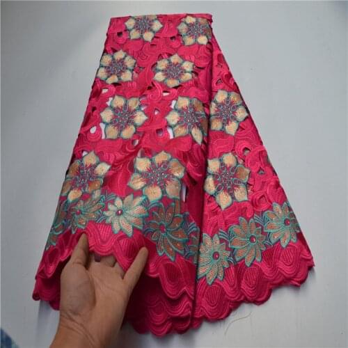 2021 New Design African Dry Lace High Quality Cotton Fabrics Lace Fabric Swiss Voile Lace Stones In Switzerland CP873