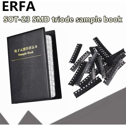 21/36/60values*25pcs/50pcs SOT-23 SMD triode sample book audion kIT S8050 TL431 A42 A92 BAV99 2N2222 BAT54 2N7002 S8550