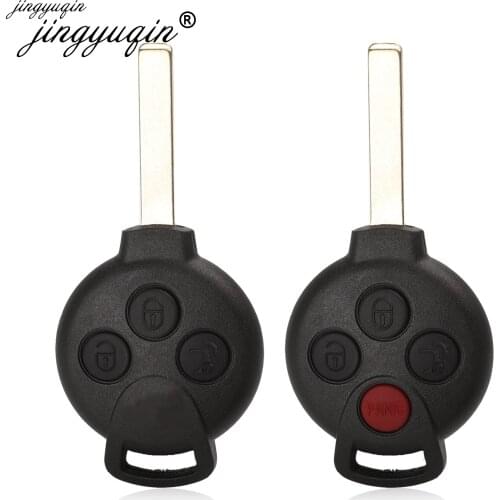 Jingyuqin 3/4 Buttons Car Remote Key Shell Case Fob for MERCEDES BENZ MB SMART CAR CITY ROADSTER FORTWO Auto Replacement Key