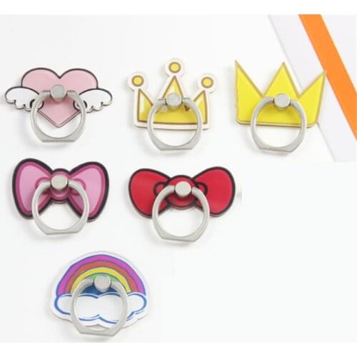 360 Degree Bow Tie Rainbow Crown Cloud Finger Ring Smartphone Stand Holder Mobile Phone Holder Stand For iPhone Huawei All Phone