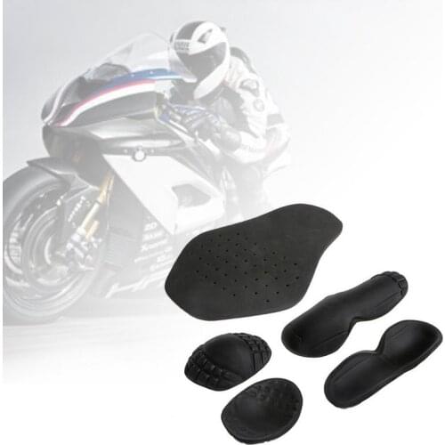 5PCS Removable EVA Riding Shoulder Elbow Back Protectors Pads Set Motorcycle Protection Clothing Set Built-in Racing Guard